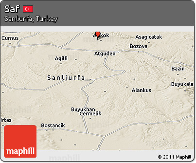 Shaded Relief Panoramic Map of Saf