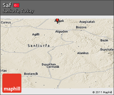 Shaded Relief Panoramic Map of Saf