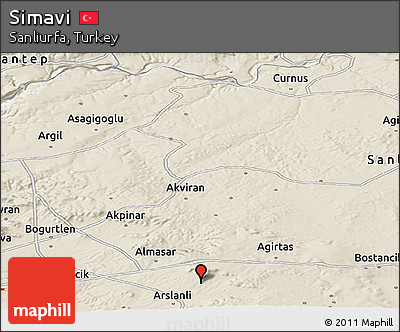 Shaded Relief Panoramic Map of Simavi