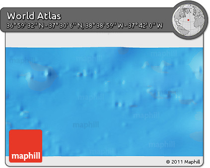 Physical 3D Map of the Area around 37° 14' 49" N, 38° 10' 29" W