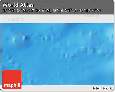 Physical 3D Map of the Area around 37° 14' 49" N, 38° 10' 29" W