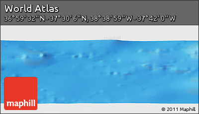 Physical Panoramic Map of the Area around 37° 14' 49" N, 38° 10' 29" W