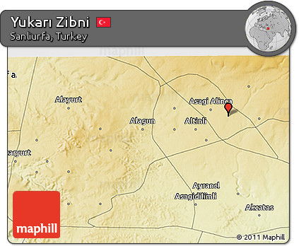Physical 3D Map of Yukarı Zibni