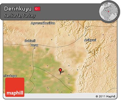 Satellite 3D Map of Derinkuyu
