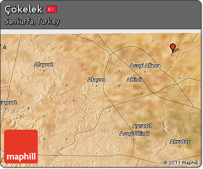Satellite 3D Map of Çökelek