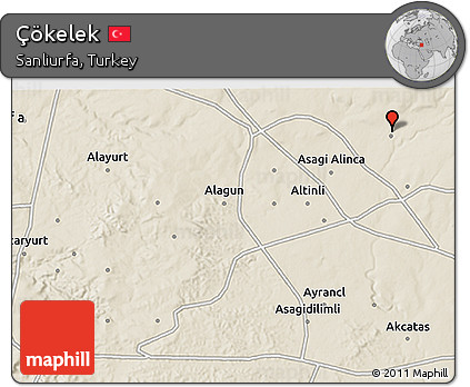 Shaded Relief 3D Map of Çökelek