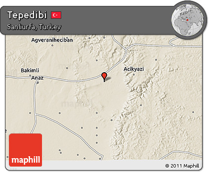 Shaded Relief 3D Map of Tepedibi