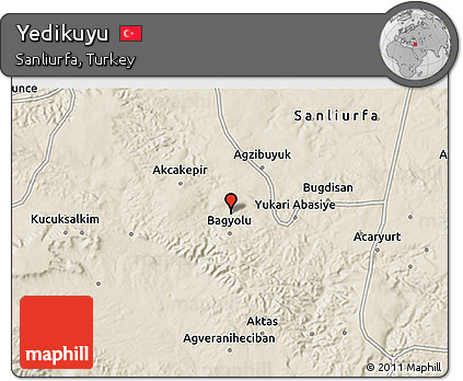Shaded Relief 3D Map of Yedikuyu