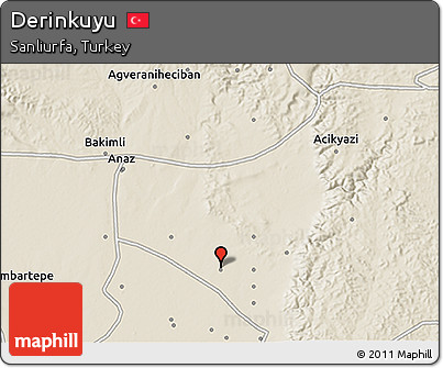 Shaded Relief 3D Map of Derinkuyu