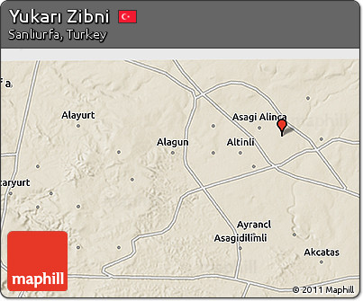 Shaded Relief 3D Map of Yukarı Zibni