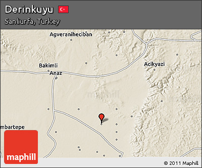 Shaded Relief 3D Map of Derinkuyu
