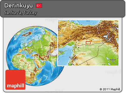 Physical Location Map of Derinkuyu
