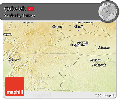 Physical Panoramic Map of Çökelek
