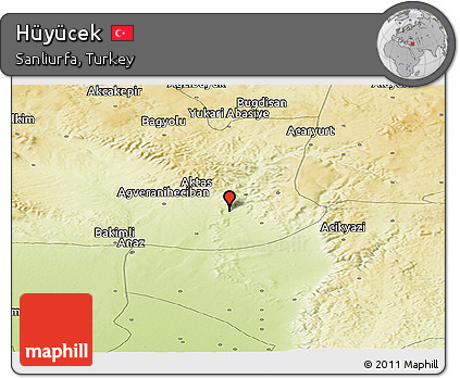 Physical Panoramic Map of Hüyücek