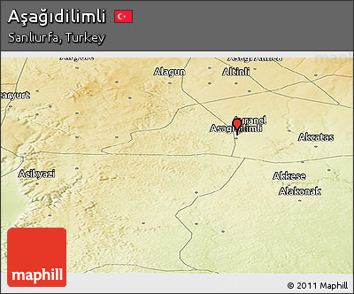 Physical Panoramic Map of Aşağıdilimli