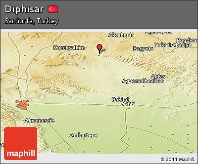 Physical Panoramic Map of Diphisar