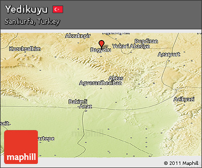 Physical Panoramic Map of Yedikuyu