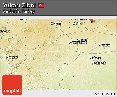 Physical Panoramic Map of Yukarı Zibni
