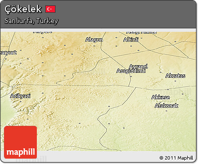 Physical Panoramic Map of Çökelek