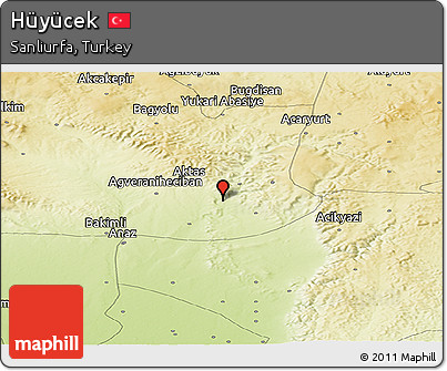 Physical Panoramic Map of Hüyücek