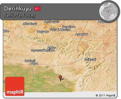 Satellite Panoramic Map of Derinkuyu