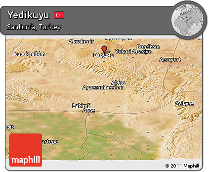 Satellite Panoramic Map of Yedikuyu