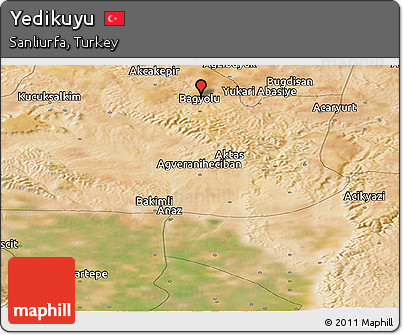 Satellite Panoramic Map of Yedikuyu