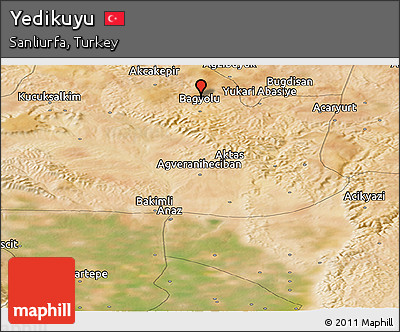 Satellite Panoramic Map of Yedikuyu