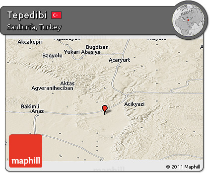 Shaded Relief Panoramic Map of Tepedibi