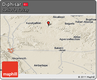 Shaded Relief Panoramic Map of Diphisar