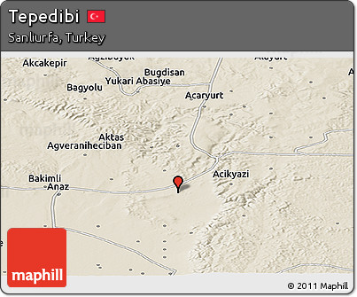 Shaded Relief Panoramic Map of Tepedibi