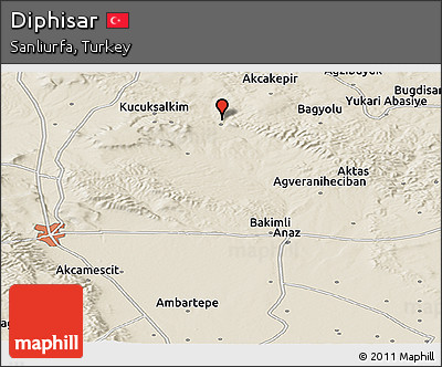 Shaded Relief Panoramic Map of Diphisar