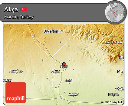 Physical 3D Map of Akça