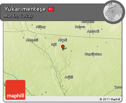 Physical 3D Map of Yukarımenteşe