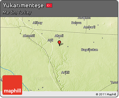 Physical 3D Map of Yukarımenteşe