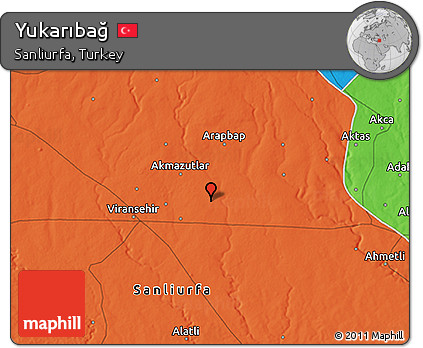 Political 3D Map of Yukarıbağ