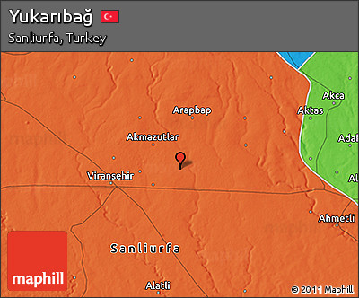 Political 3D Map of Yukarıbağ