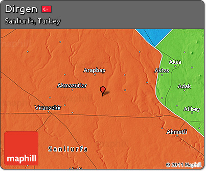 Political 3D Map of Dirgen