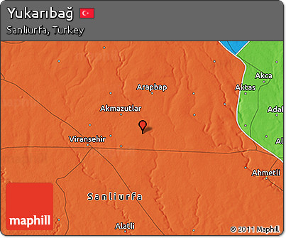 Political 3D Map of Yukarıbağ