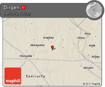 Shaded Relief 3D Map of Dirgen