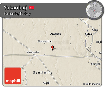 Shaded Relief 3D Map of Yukarıbağ