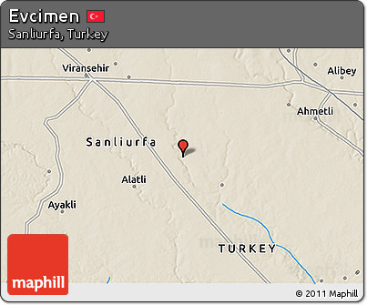 Shaded Relief 3D Map of Evcimen