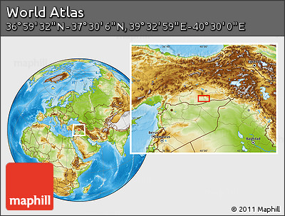 Physical Location Map of the Area around 37° 14' 49" N, 40° 1' 29" E