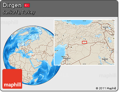 Shaded Relief Location Map of Dirgen