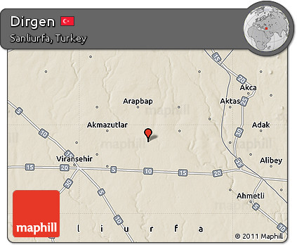 Shaded Relief Map of Dirgen