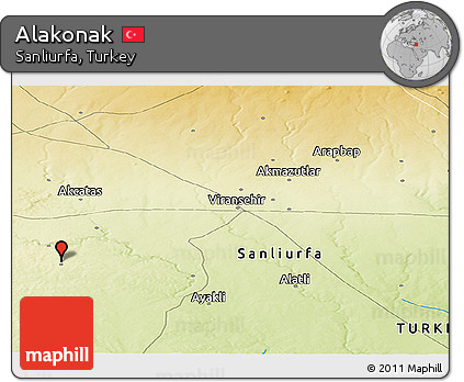 Physical Panoramic Map of Alakonak