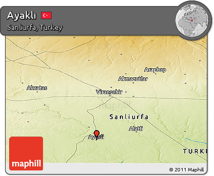 Physical Panoramic Map of Ayaklı