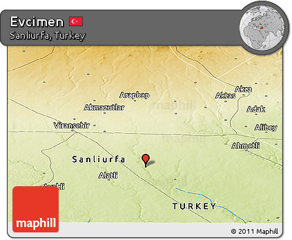 Physical Panoramic Map of Evcimen