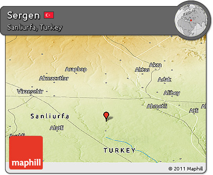 Physical Panoramic Map of Sergen