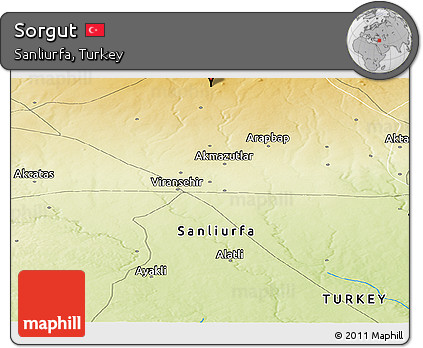 Physical Panoramic Map of Sorgut